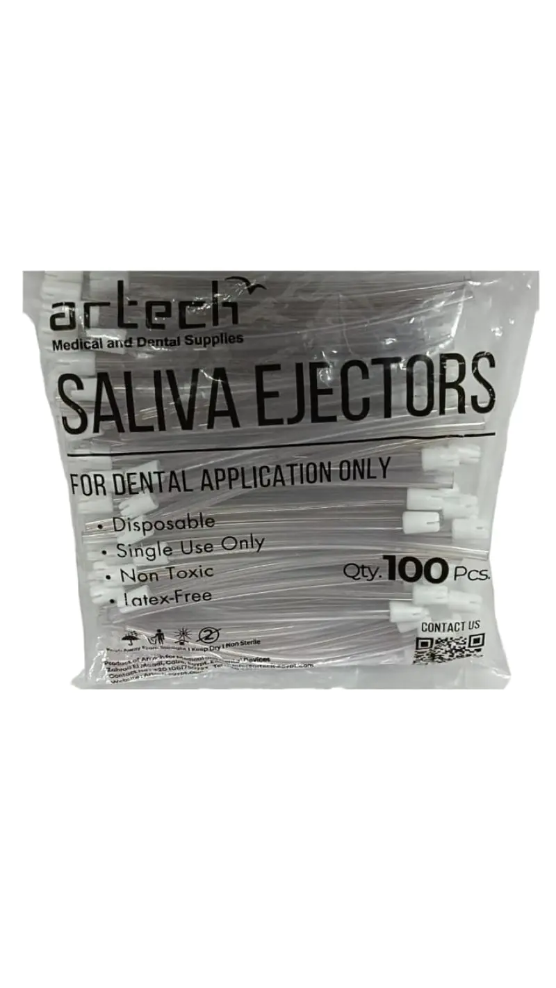 Disposable White Saliva Ejector with Removable Tip - Saliva Ejector and